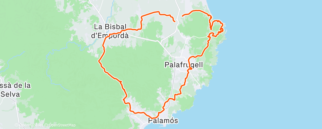 Map of the activity, Bicicleta de gravilla a la hora del almuerzo