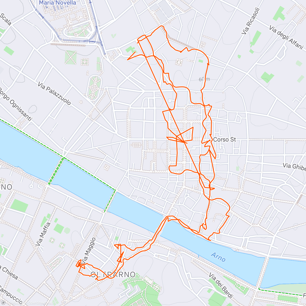 Map of the activity, Last day in Florence!