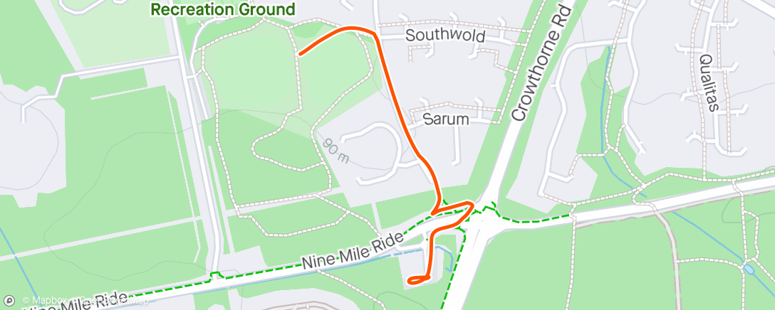 Mapa da atividade, Cool down jog from park run