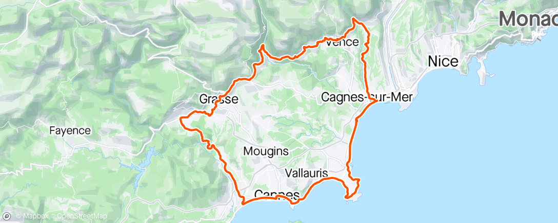Map of the activity, 3h30 / séance de sprints