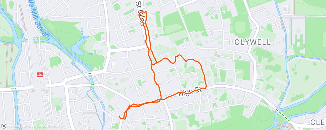 Map of the activity, Oxford Evening Walk