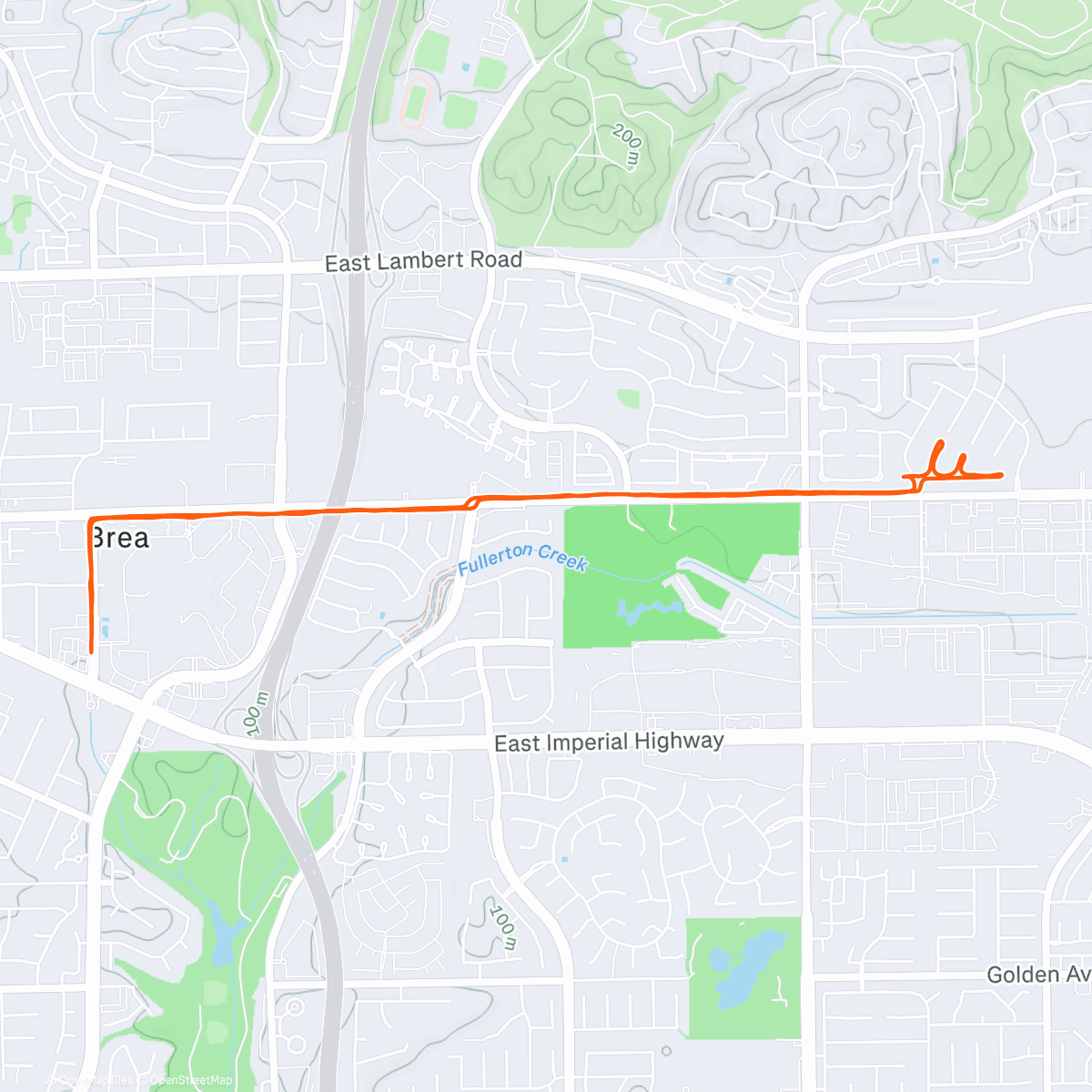Map of the activity, Brea ASP Xmas lights Run