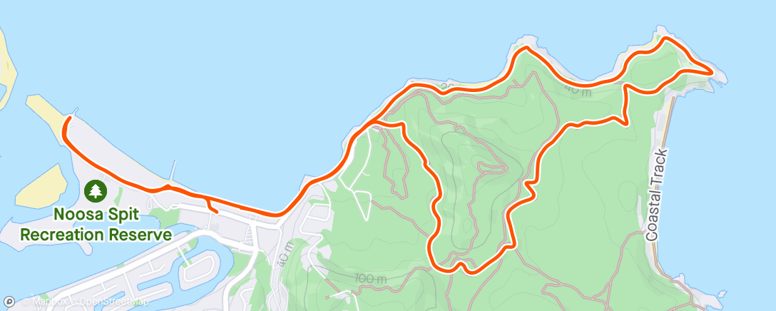 Map of the activity, Wet Noosa morning