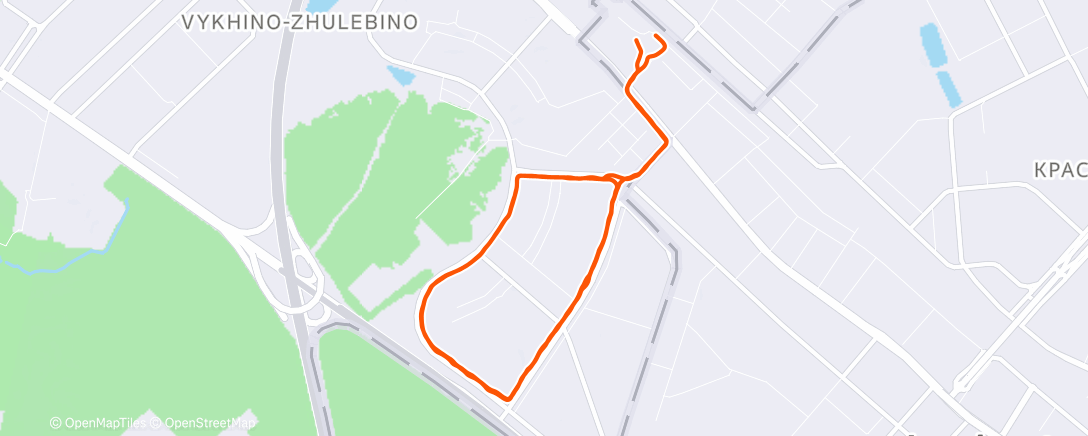 Map of the activity, Вечерний забег