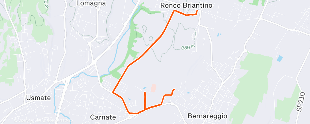 Map of the activity, 55' E