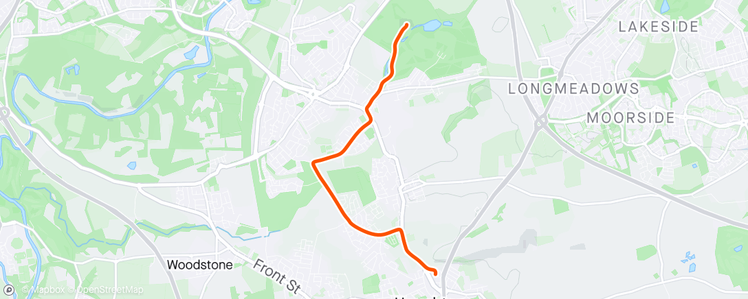 Map of the activity, Herrington To H Road - Cyclemeter