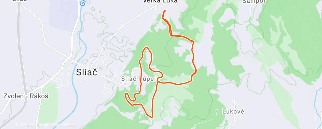 Map of the activity, Lunch Trail Run