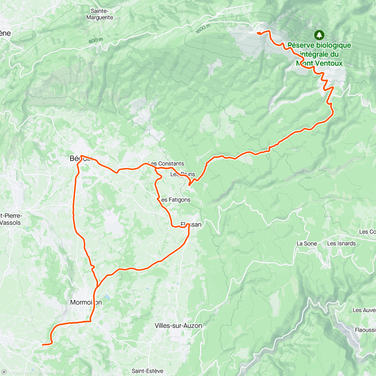 Map of the activity, Mont Ventoux via Bédoin #14/5