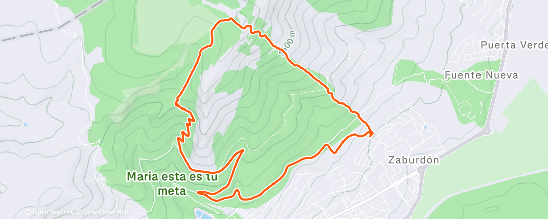 Map of the activity, Carrera de montaña por la tarde