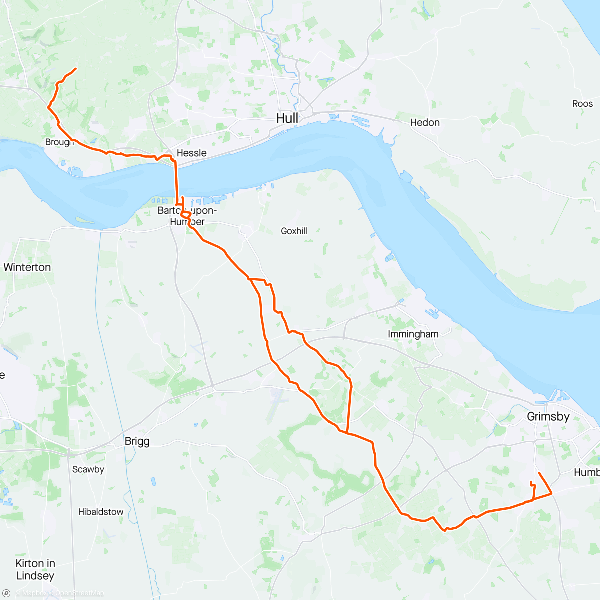 Map of the activity, Visit to Vive le Velo & a scoot up Brantingham.