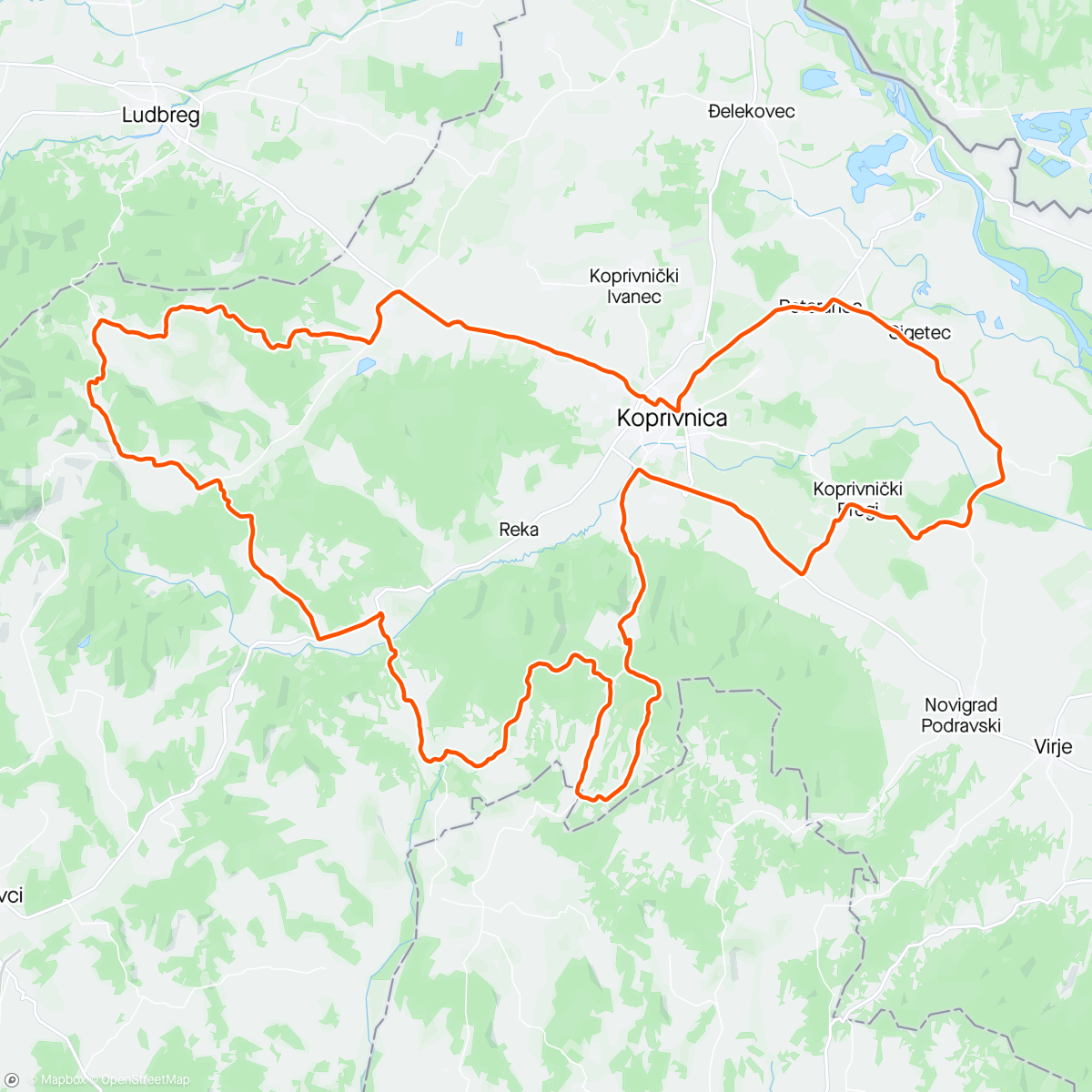 Map of the activity, Gran Fondo Koprivnica