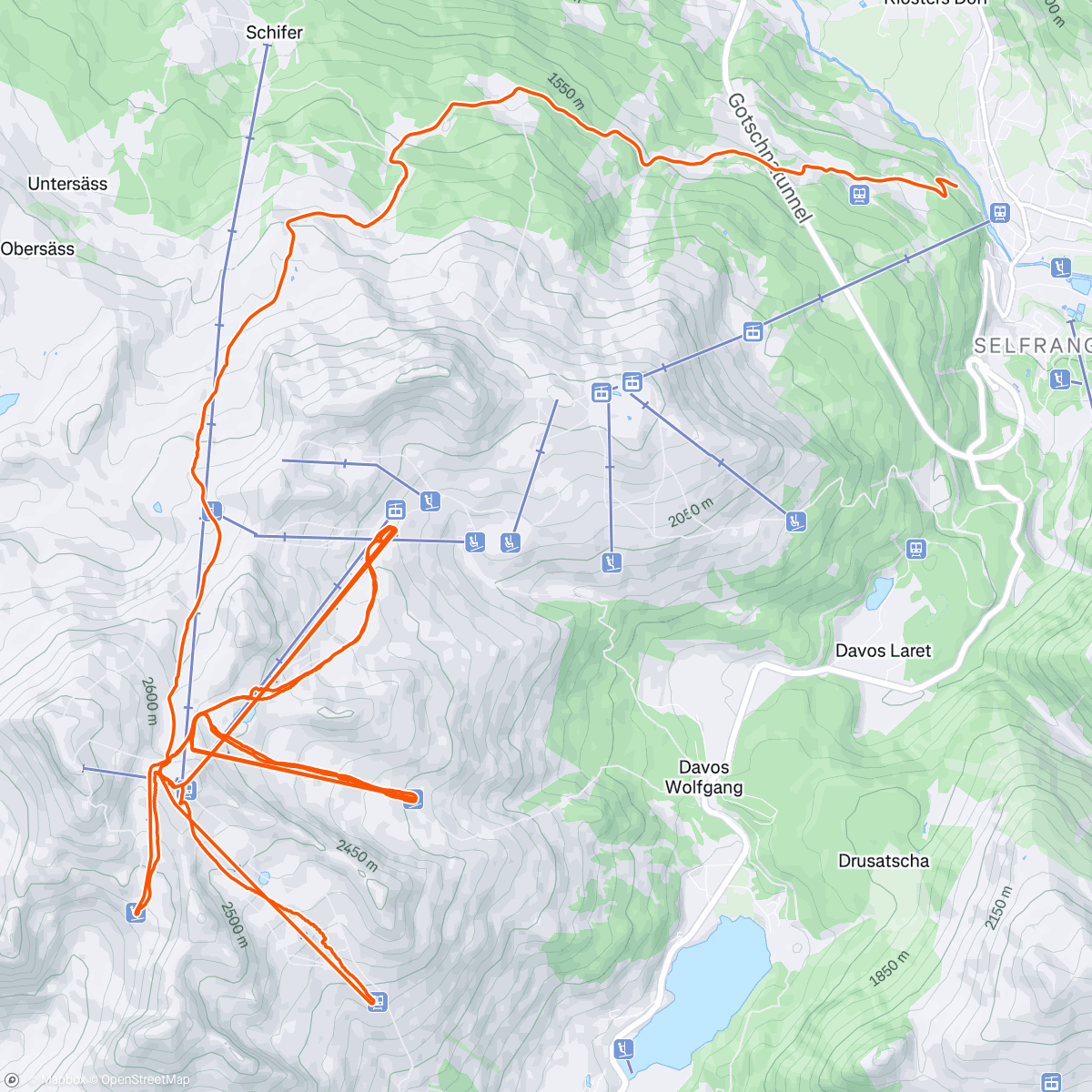 Map of the activity, Morning Alpine Ski