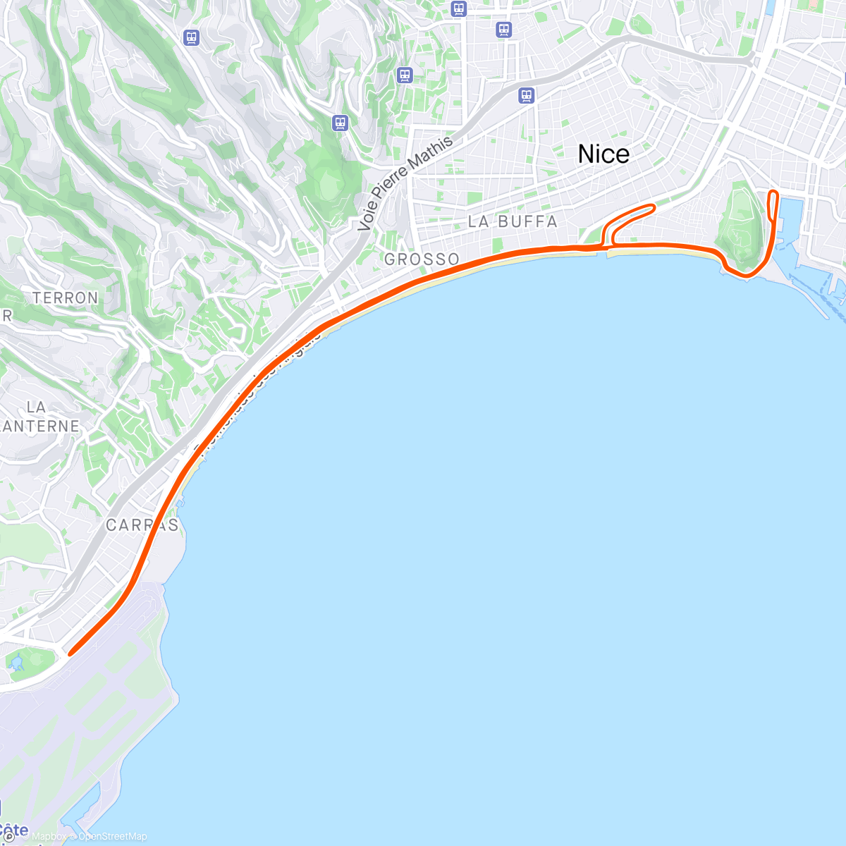 Karte der Aktivität „Semi Marathon de Nice”