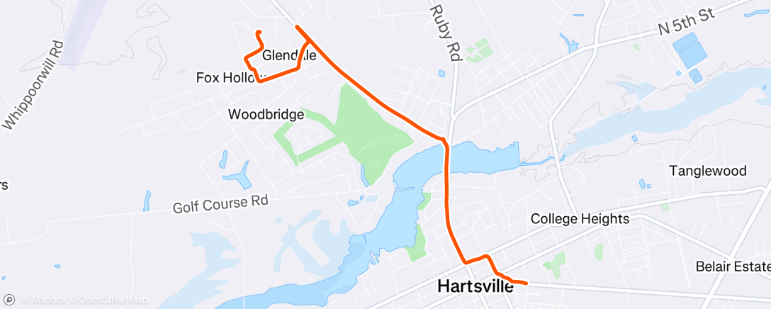 Map of the activity, Evening Ride