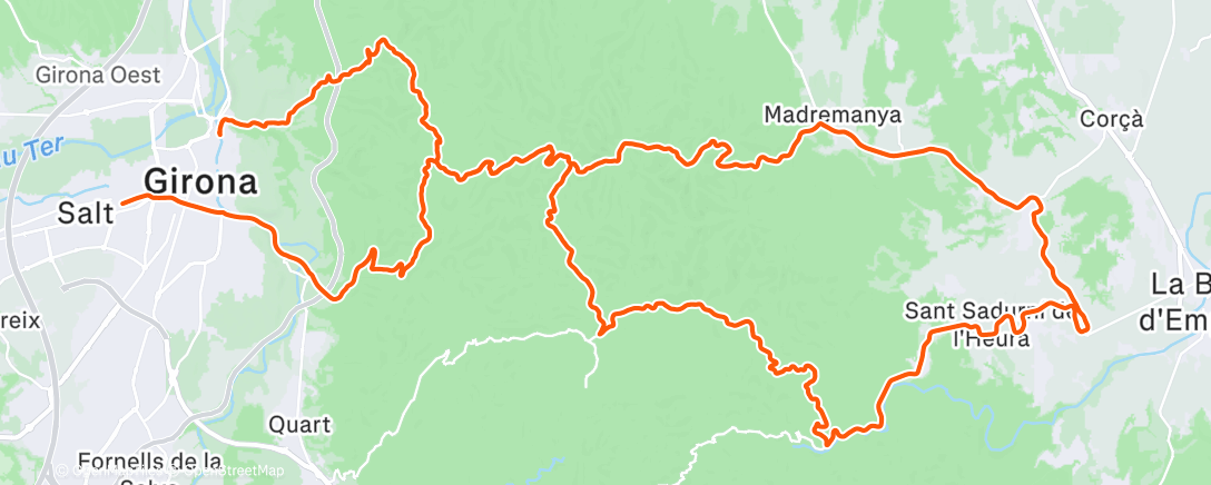 Map of the activity, Night rider