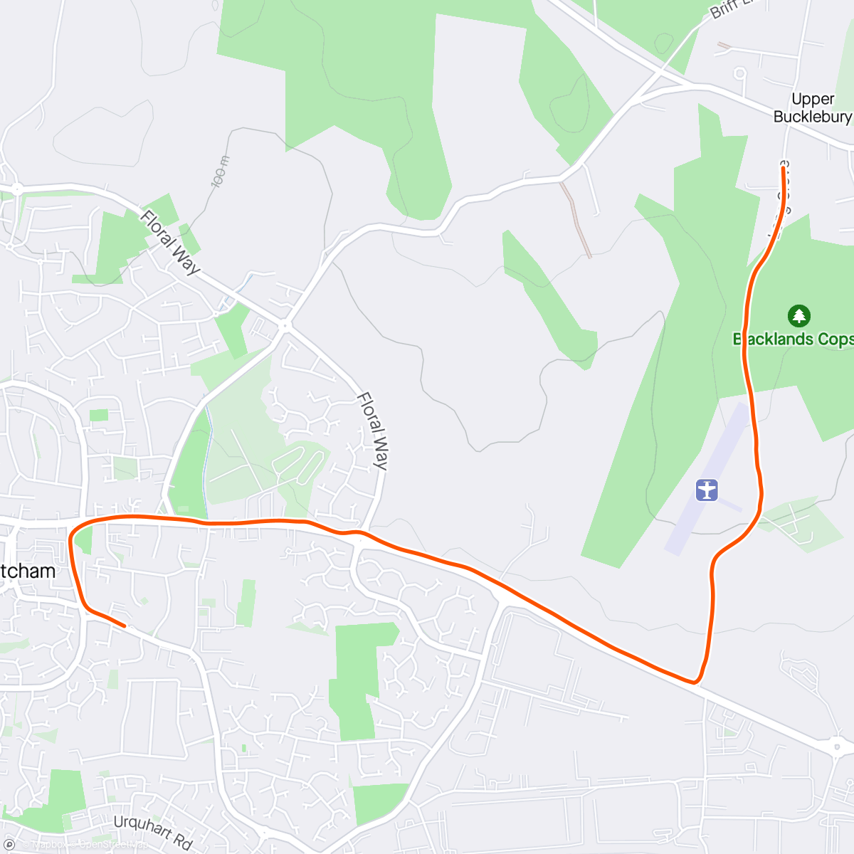 Mapa da atividade, Sunny Morning Run home from the Gym