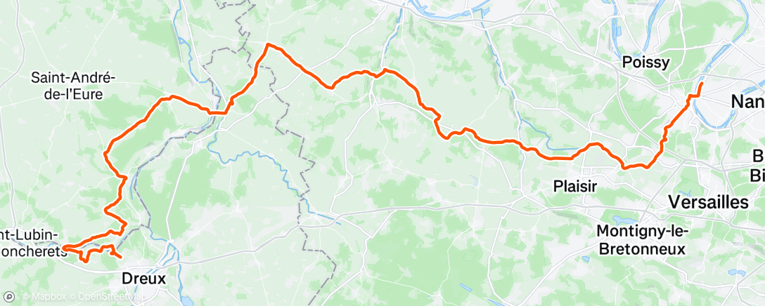 Map of the activity, Sortie vélo le matin