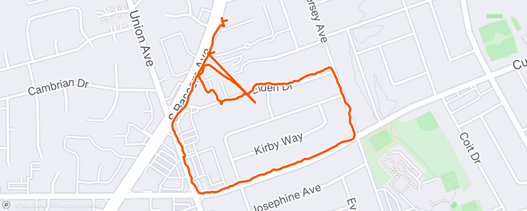 Map of the activity, Evening Walk