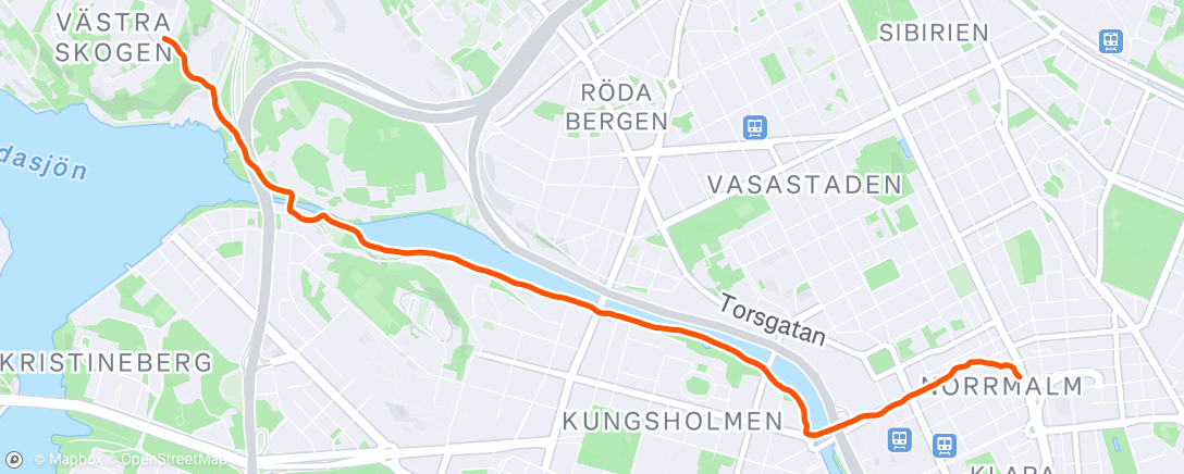 Map of the activity, Afternoon Run