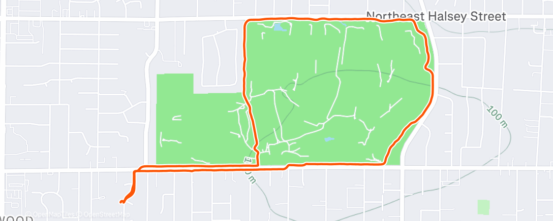 Map of the activity, Afternoon Run