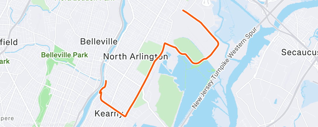 Map of the activity, Afternoon Run