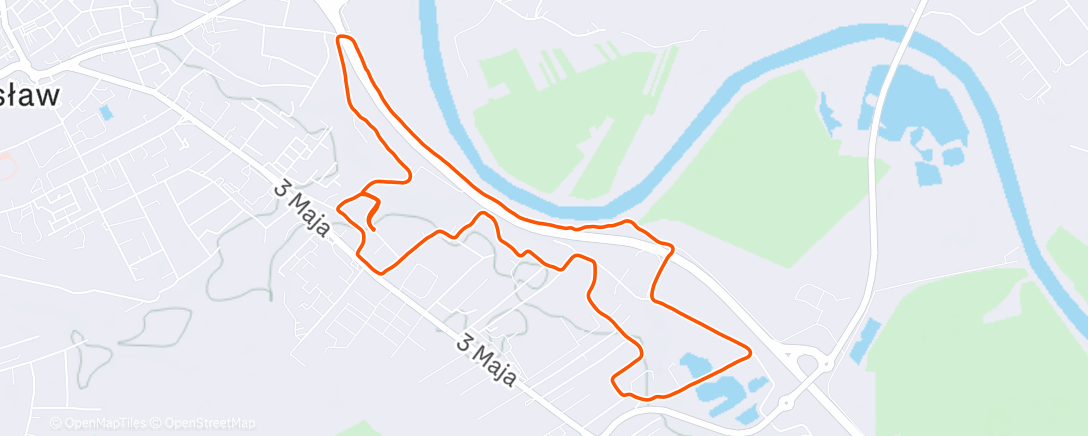 Map of the activity, Afternoon Run