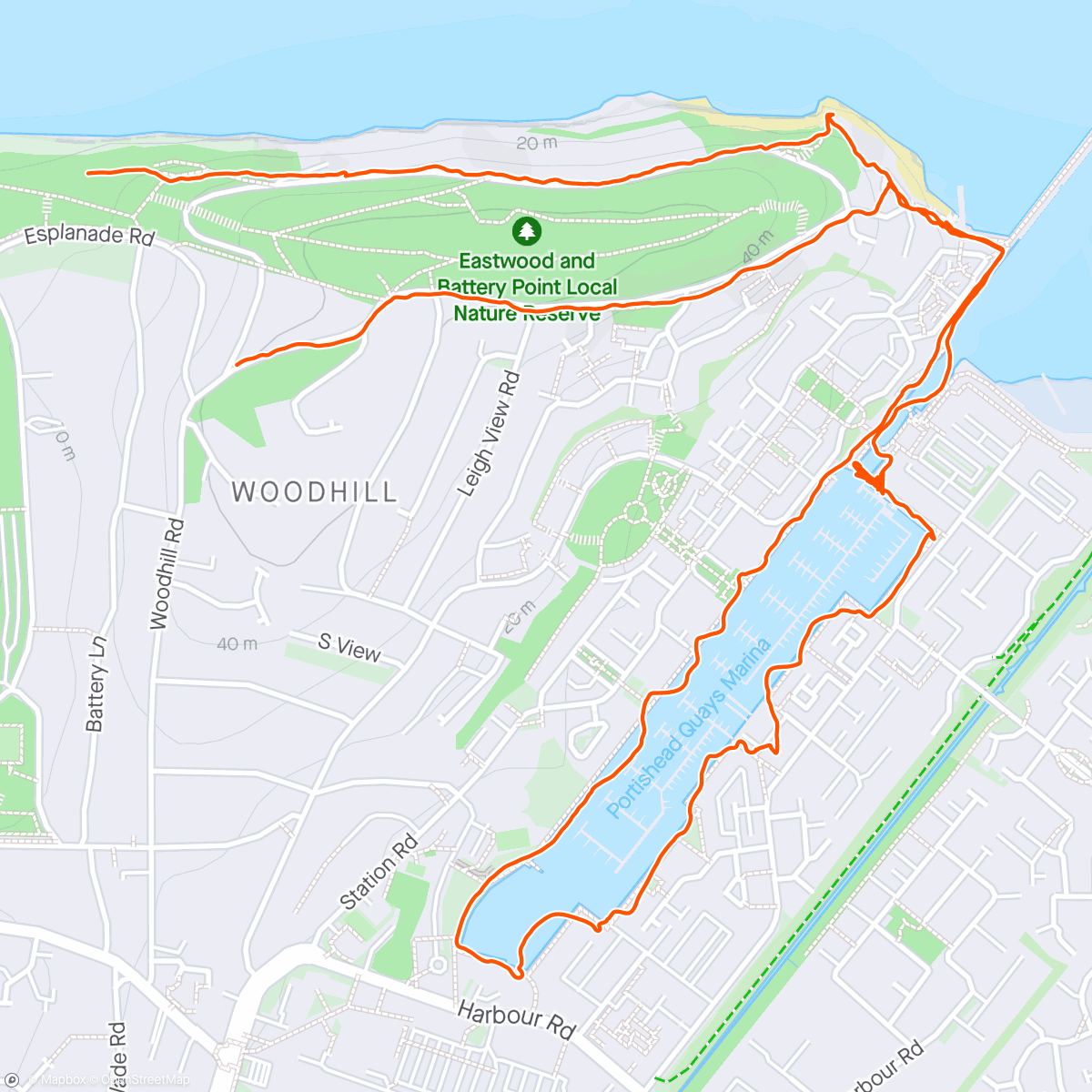 Mapa de la actividad (Portishead walk)