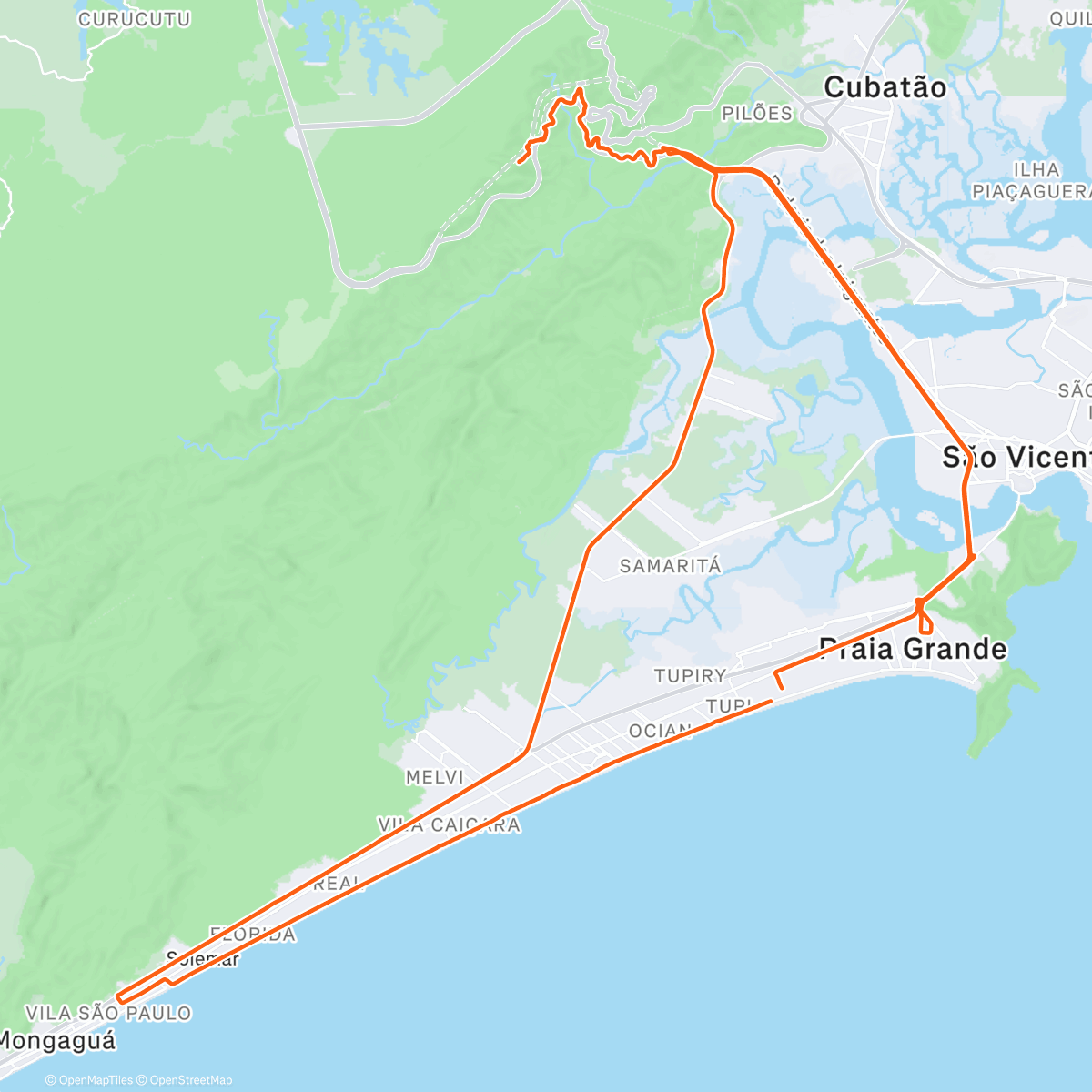 Map of the activity, Pedalada matinal