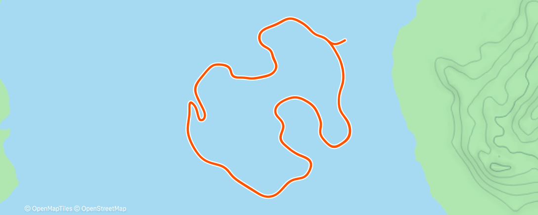 Карта физической активности (Zwift - Red Unicorn on Volcano Circuit CCW in Watopia)