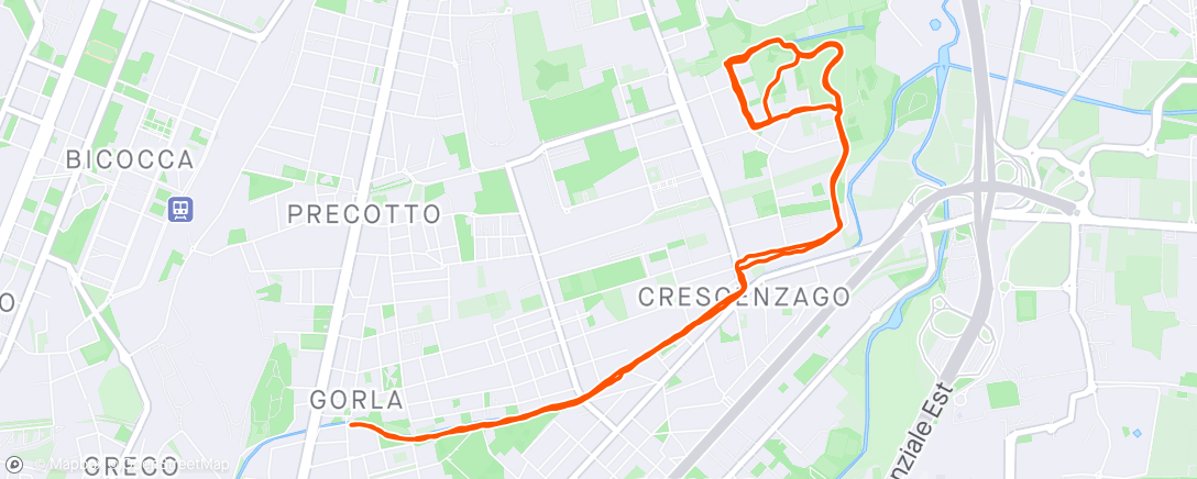 Mapa da atividade, Corsa mattutina con Giovanni e Carlo