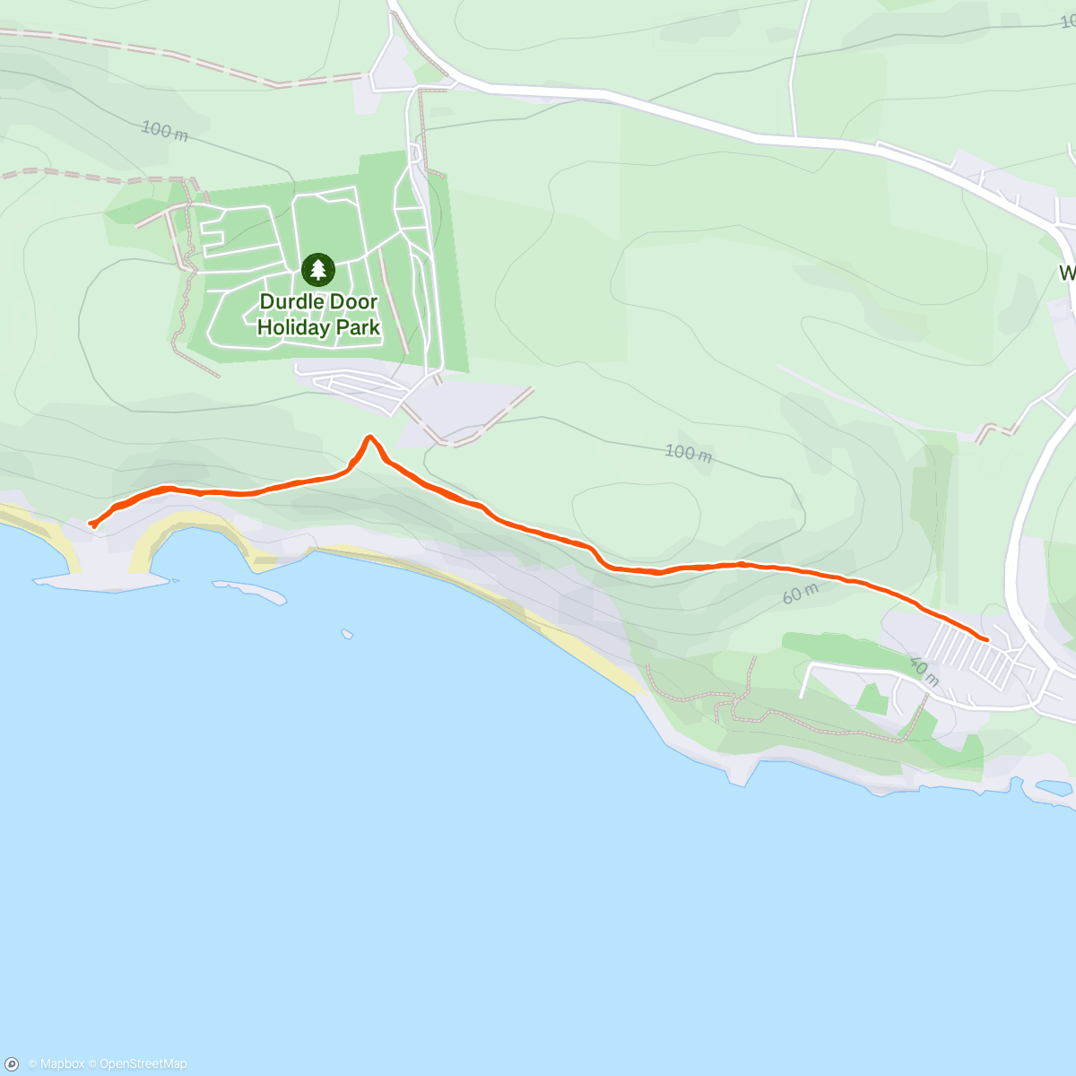 Map of the activity, Durdle Door party