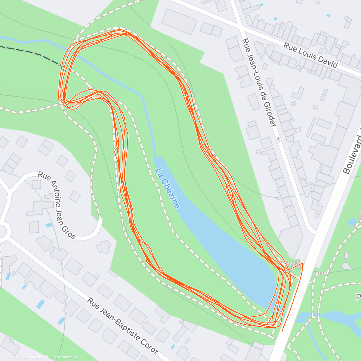 Map of the activity, Afternoon Run : Jeanne et Jules