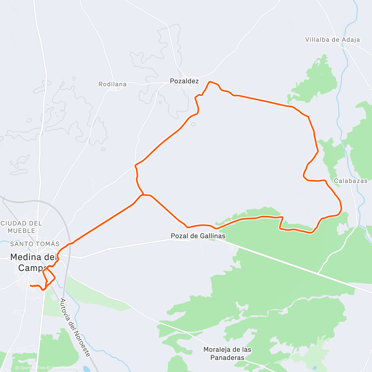 Mapa de la actividad (Rodando por Medina. 
Muchísimo 🌧️ 🥶 💨)