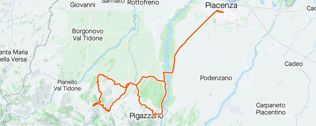 Map of the activity, Polveriera-Pomaro-Momeliano con i Bikers