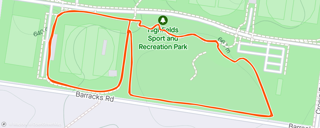 Map of the activity, Palm24 Freedo Highfields parkrun