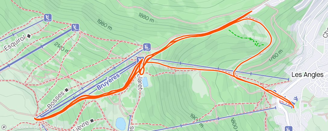 Map of the activity, Esquí fuera de pista a la hora del almuerzo