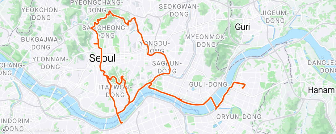 Map of the activity, 빌러 남산 야라🚴🏻‍♂️🚴🏻🚴🏻‍♀️