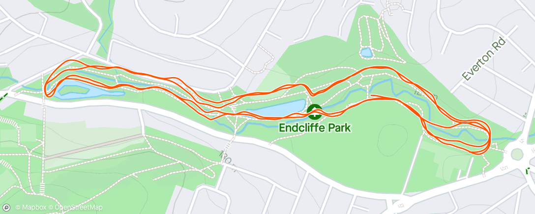 Map of the activity, Endcliffe Park Run