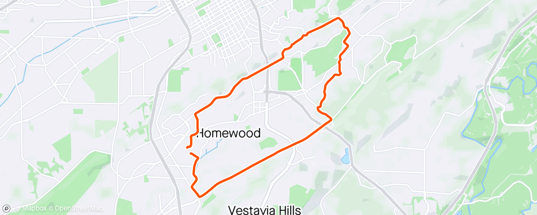 Map of the activity, Mid morning Homewood MB loop - crosswind on Lakeshore