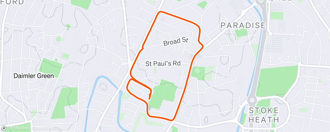 Map of the activity, Evening Run - Easy 20mins