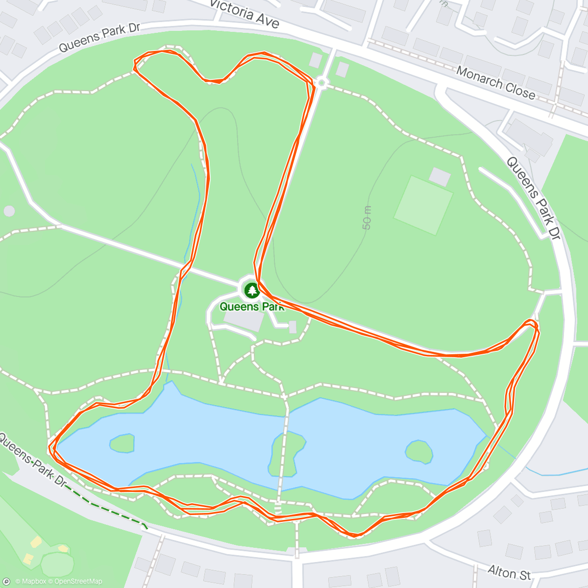 Map of the activity, Parkrun #200