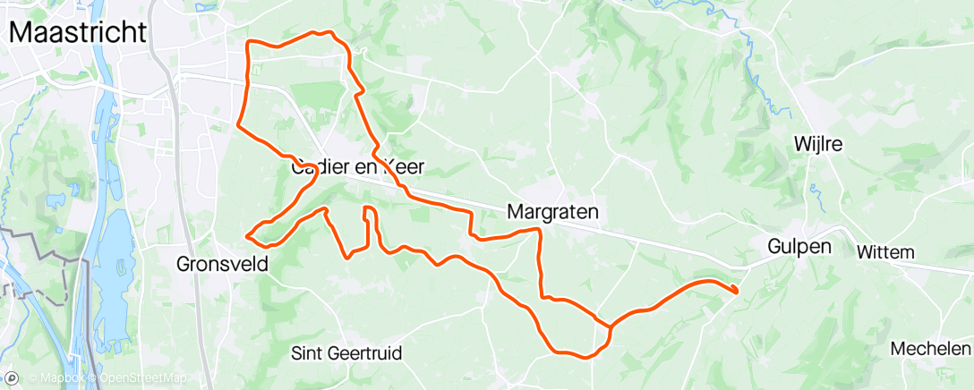 Map of the activity, Eerste km’s weer in Zuid Limburg in de zon! Heerlijk ☀️