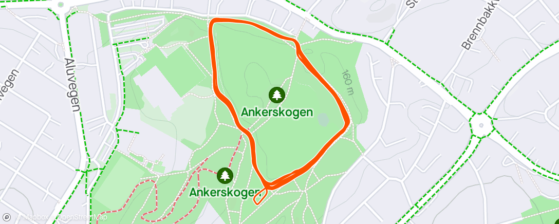 Map of the activity, 893 13 runder i Ankerskogen - 4 harde