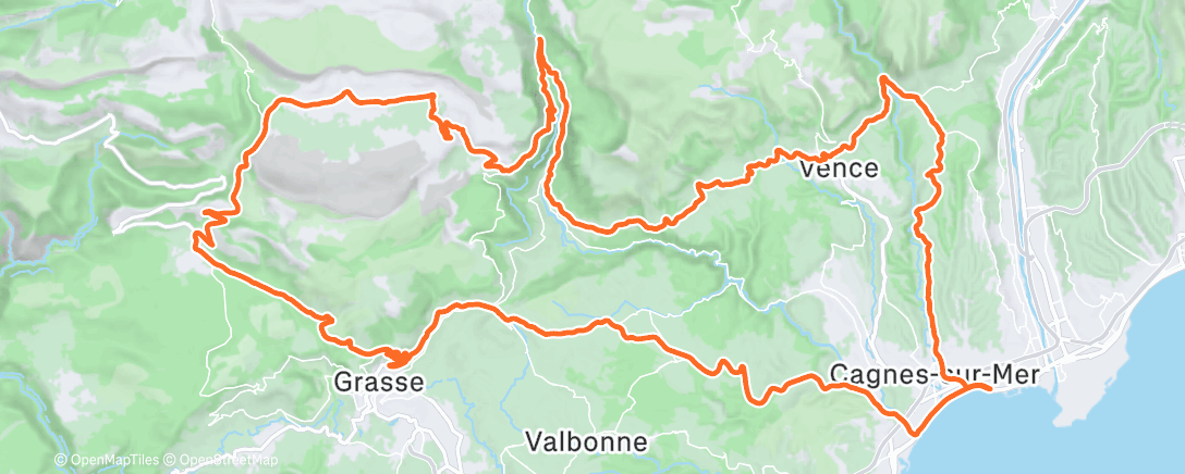 Map of the activity, Cyclisme