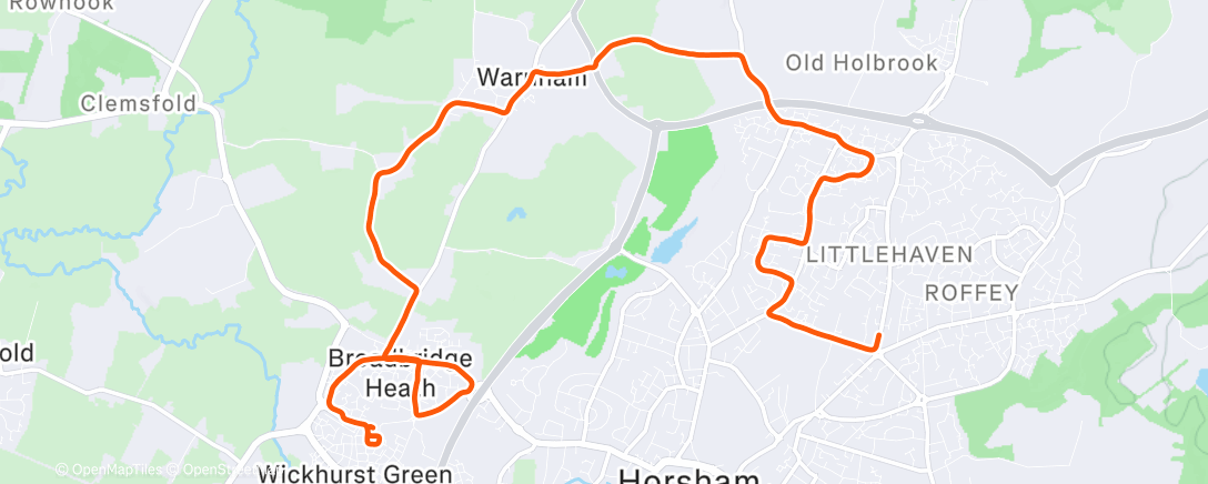 Map of the activity, Afternoon Run