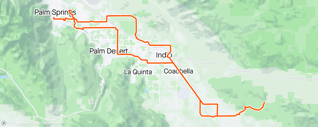 Map of the activity, Desert Roadrunners - ALC Training Ride - Townie - Box Canyon Century