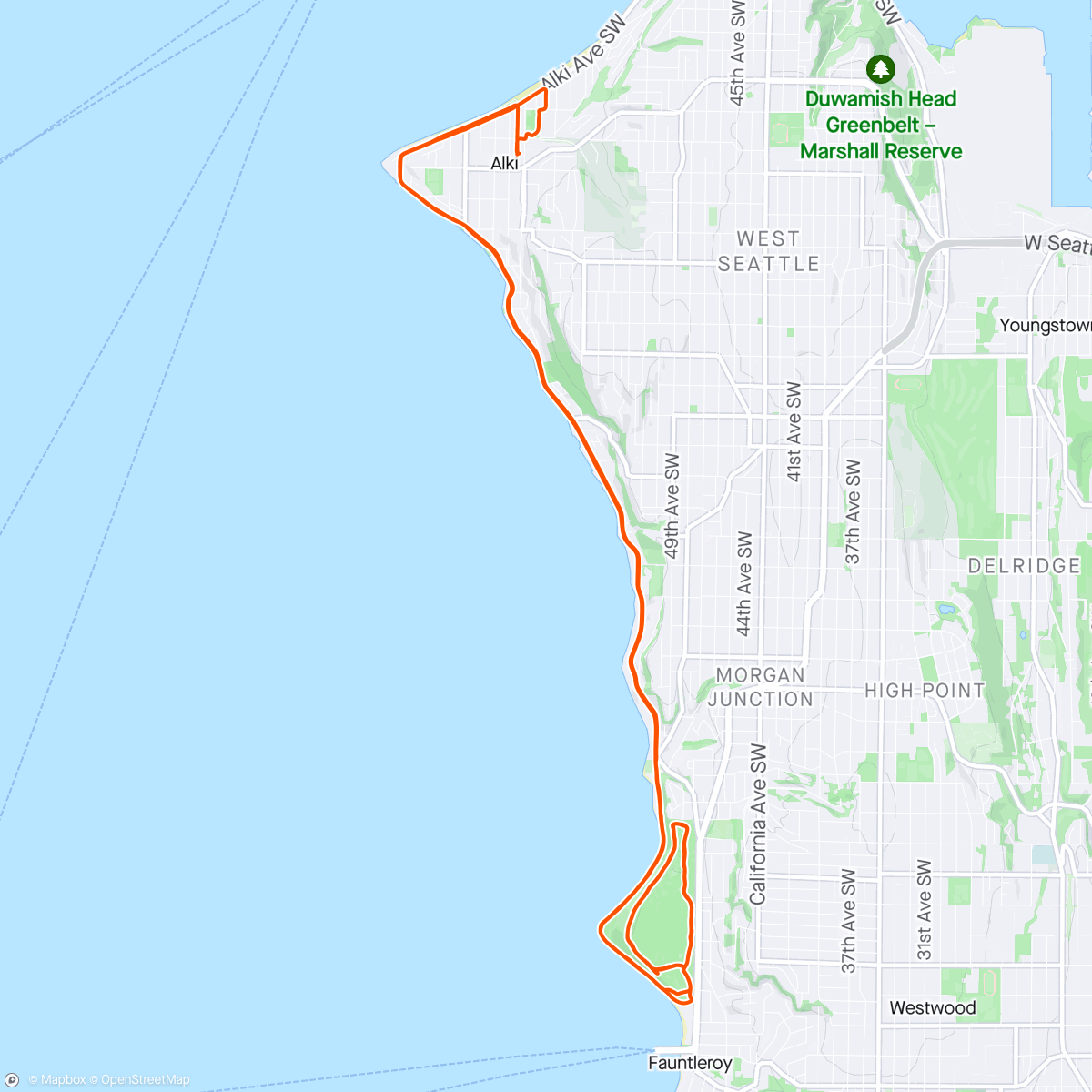 Map of the activity, Lunch break Lincoln Park gravel loop