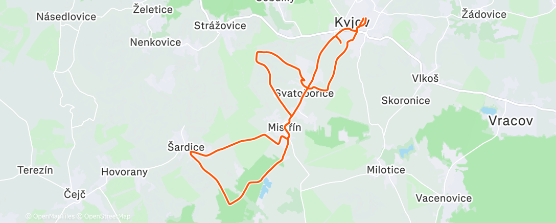 Map of the activity, Afternoon Gravel Ride