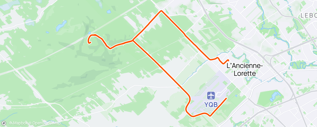 Map of the activity, Courir en continue pendant 3 heures, endurance des pieds 👣 6 km sur gravel