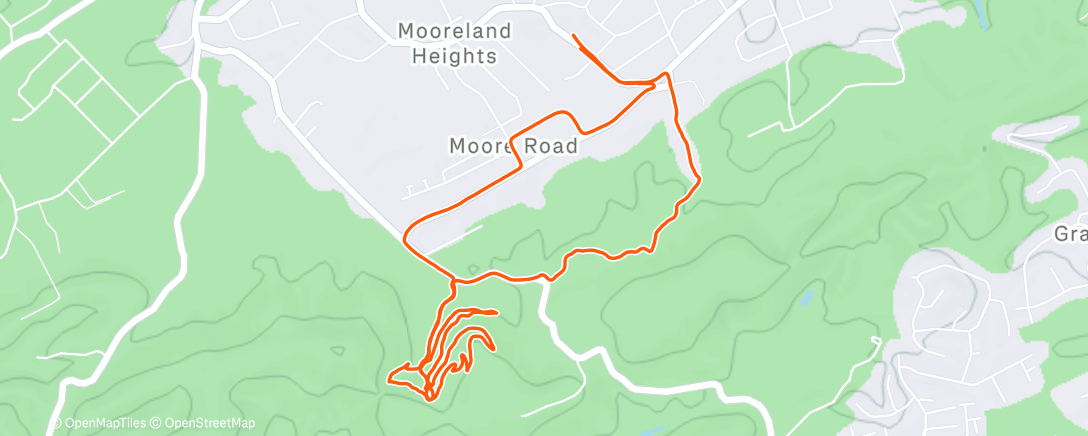 Map of the activity, Afternoon Run